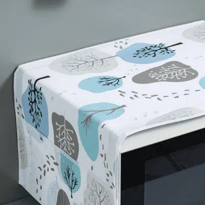 Microwave Dust Cover, Oven Cover Oil Proof Cloth Storage Cover, Household Printing Waterproof Microwave Oven Cover