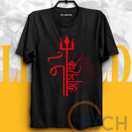 Maa Durga Printed The classic Rich Brand Black T-Shirt High Quality cotton Fabric