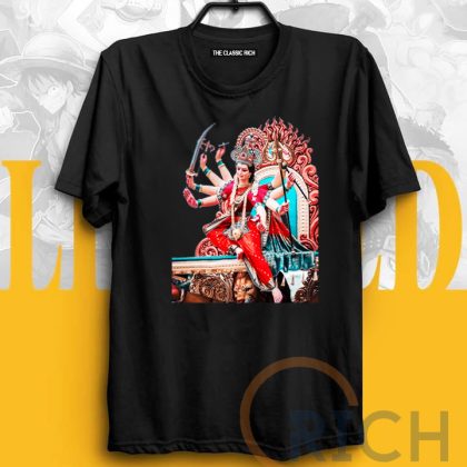 Maa Durga Printed The classic Rich Brand Black T-Shirt High Quality cotton Febric