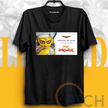 Maa Durga Printed The classic Rich Brand Black T-Shirt High Quality cotton Fabric