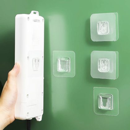 10Pair Double Sided Wall Adhesive Hook Socket Holder