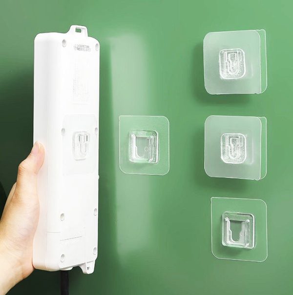 10Pair Double Sided Wall Adhesive Hook Socket Holder